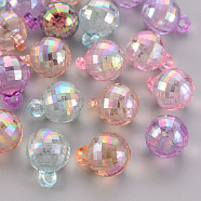 Transparent Acrylic Beads, AB Color, Faceted, Round, Mixed Color, 18x13.5mm, Hole: 2mm, about 302pcs/500g(TACR-S154-44C)