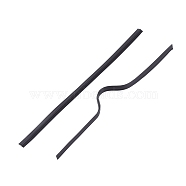PE Nose Bridge Wire for Mouth Cover, with Galvanized Iron Wire Single Core Inside, DIY Disposable Mouth Cover Material, Black, 8cm(3.14 inch) , 4mm wide(X-AJEW-E034-59B-02)