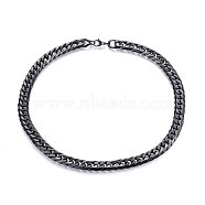304 Stainless Steel Curb Chain Necklaces, with Lobster Claw Clasps, Gunmetal, 23.62 inch(60cm), 13mm(NJEW-H493-20B)