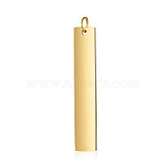 201 Stainless Steel Pendants, Manual Polishing, Rectangle, Stamping Blank Tag, Golden, 40x7x1.5mm, Hole: 3mm(STAS-S105-T604D-2)