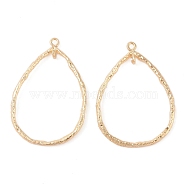 Brass Open Back Bezel Pendants, Geometric, 2-Loop Link Pendants, Real 14K Gold Plated, 42~43x29~31x2mm, Hole: 1.8mm(KK-N256-01G-G)