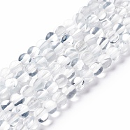 Synthetic Moonstone Beads Strands, Round, Clear, 6mm, Hole: 0.8mm, about 63pcs/strand, 14.57''~15.55''(37~39.5cm)(G-E573-02A-24)
