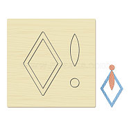 Wood Cutting Dies, with Steel, for DIY Scrapbooking/Photo Album, Decorative Embossing DIY Paper Card, Rhombus Pattern, 10x10cm(DIY-WH0178-074)