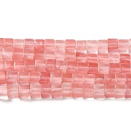 Cherry Quartz Glass Beads Strands, Cube, 4x4x4mm, Hole: 1.2mm, about 89pcs/strand, 15.16''(38.5cm)(G-A128-C28-A)