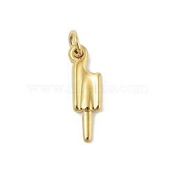 304 Stainless Steel Pendants, Real 18K Gold Plated, with Jump Ring, Ice Cream, 18.5x6x2.5mm, Hole: 3.5mm(STAS-U044-01E-G)