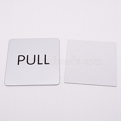 ABS PULL Public Sign Stickers, for Door Accessories Sign, Silver, 97x97x2.5mm(DIY-WH0183-19A)