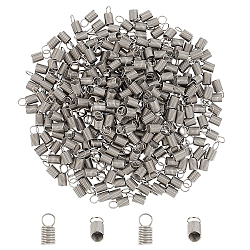 Unicraftale 304 Stainless Steel Terminators, Coil Cord Ends, Stainless Steel Color, 13x6mm, Hole: 4.5mm, Inner Diameter: 4.5mm, 300pcs/box(STAS-UN0019-65P)