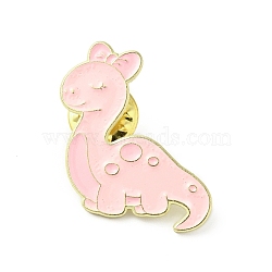 Cute Dinosaur Enamel Pin, Gold Plated Alloy Badge for Backpack Clothes, Tanystropheus Pattern, 27x28x1.5mm(JEWB-J005-03B-G)