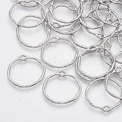 Alloy Open Back Bezel Pendants, For DIY UV Resin, Epoxy Resin, Pressed Flower Jewelry, Ring, Platinum, 21.5x22.5x1.5mm, Hole: 3x1.5mm(X-PALLOY-S121-82C-P)