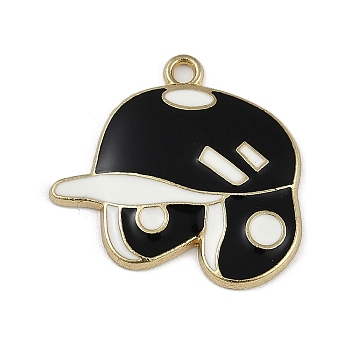 Alloy Enamel Pendants, Golden, Hat, 24x24.5x3mm, Hole: 2mm