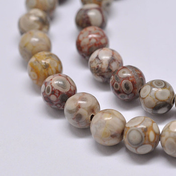 Natural Maifanite/Maifan Stone Beads Strands, Round, 4mm, Hole: 1mm, about 90pcs/strand, 15.1 inch