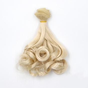 High Temperature Fiber Long Pear Perm Hairstyle Doll Wig Hair, for DIY Girl BJD Makings Accessories, Lemon Chiffon, 5.91~39.37 inch(15~100cm)