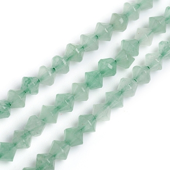 Natural Green Aventurine Beads Strands, Bicone, 3.9~4x4mm, Hole: 0.8mm, about 99pcs/strand, 15.16 inch(38.5cm)