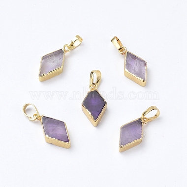 Natürlichen Amethyst Edelsteinanhänger(G-E564-05A-G)-2