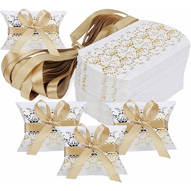 Gold Pillow Paper Candy Boxes