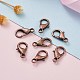 Red Copper Tone Zinc Alloy Lobster Claw Clasps(X-E102-NFR)-6