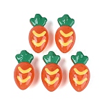 Imitation Jelly Effect Acrylic Beads, Carrot, with Enamel, Coral, 50.5x24.5x19mm, Hole: 3.2mm(OACR-N126-11A)