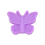 Butterfly Food Grade Eco-Friendly Silicone Focal Beads, Orchid, 24.5x31x13.5mm, Hole: 2.2mm(SIL-CJC0009-03F)