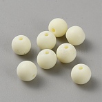 Acrylic Frosted Round Beads, Light Goldenrod Yellow, 7.8x7mm, Hole: 1.6mm(FACR-WH0001-06A-12)