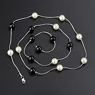 Black and White Imitation Pearl Chain Necklaces for Unisex(DG0501)