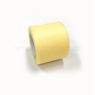 Deco Mesh Ribbons, Tulle Fabric, Tulle Roll Spool Fabric For Skirt Making, Lemon Chiffon, 2 inch(5cm), about 25yards/roll(22.86m/roll)(OCOR-P010-C-C05)