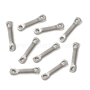 304 Stainless Steel Links Connector Charms, Flat Bar, Stainless Steel Color, 10x2x1mm, Hole: 1mm(STAS-Q323-07P)