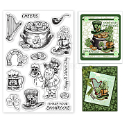 PVC Plastic Stamps, for DIY Scrapbooking, Photo Album Decorative, Cards Making, Stamp Sheets, Film Frame, Saint Patrick's Day Themed Pattern, 16x11x0.3cm(DIY-WH0167-57-0113)