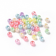 Imitation Pearl Acrylic Beads, Round, Mixed Color, 6x5.5mm, Hole: 1.8mm, about 5555pcs/500g(OACR-E013-29A)
