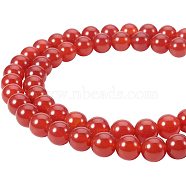 Natural Carnelian Bead Strands, Dyed, Grade A, Round, 8mm, Hole: 1mm, about 48pcs/strand, 15.5 inch, 1strand/set(G-PH0028-8mm-15)