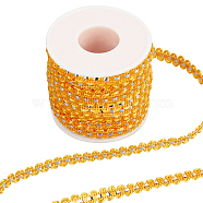 25M Metallic Yarn Lace Ribbons, Jacquard Ribbon, Garment Accessories, Goldenrod, 1/4 inch(8mm)(OCOR-GF0003-09G)