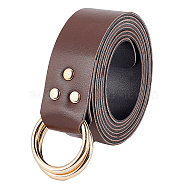 PU Leather Chain Belt with Iron Double D-ring Buckle, Casual Dress Belt Trim for Men, Coconut Brown, 76 inch(193cm)(AJEW-WH0314-52B)