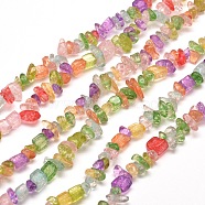 Synthetical Quartz Chip Bead Strands, Dyed & Heated, Mixed Color, 5~8x5~8mm, Hole: 1mm, about 31.5 inch(G-M205-32)
