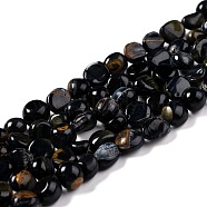 Natural Blue Tiger Eye Beads Strands, Dyed & Heated, Nuggets, Tumbled Stone, 5~8.5x5.5~7x3.5~4mm, Hole: 0.7mm, about 64pcs/strand, 16.34 inch(41.5cm)(G-G018-46)