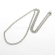 304 Stainless Steel Necklaces, Cable Chain Necklace, with Lobster Claw Clasps, Stainless Steel Color, 21.6 inch(55cm)(NJEW-F027-40-3.5mm)