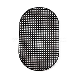 Plastic Mesh Canvas Sheets, for Embroidery, Yarn Craft, Knitting & Crochet Bag Bottom, Oval, Black, 20.1x12.5x0.15cm(DIY-WH0273-67A-02)