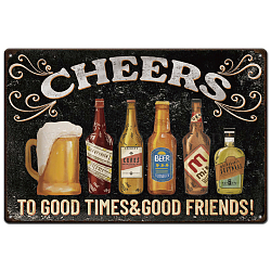 Vintage Metal Tin Sign, Iron Wall Decor for Bars, Restaurants, Cafe Pubs, Rectangle, Bottle, 300x200x0.5mm(AJEW-WH0189-360)