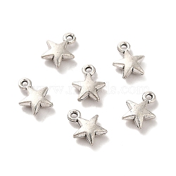 Tibetan Style Alloy Charms, Star Charm, Antique Silver, 8.5x7x2.5mm, Hole: 1mm, about 1785pcs/500g.(TIBE-B001-20AS)