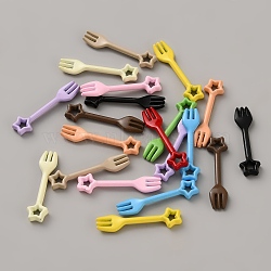 Baking Paint Alloy Pendants, Fork Charms, Mixed Color, 20x5x2mm, Hole: 1.5mm(FIND-CJC0010-76)
