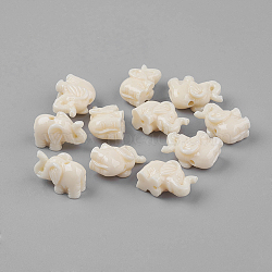 Elephant Resin Beads, Beige, 18x12x8mm, Hole: 2mm(X-RESI-S046-07)