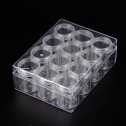 (Defective Closeout Sale), Column Plastic Bead Containers, Clear, 16x12.2x5.5cm(CON-J002-01)