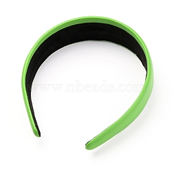 Imitation Leather Hair Bands, with Sponge inside, Solid Color, Linen, 14.5~41x6mm, Inner Diameter: 137x119mm(OHAR-H007-A01)
