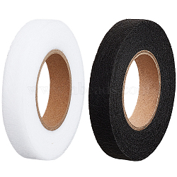 2 Roll 2 Colors Non-woven Fabrics Polyamide Double-sided Hot Melt Adhesive Film, for DIY Clothing Sewing Accessories, Mixed Color, 1~1.2cm, about 27 yards/roll, 1 roll/color(DIY-GF0007-99)