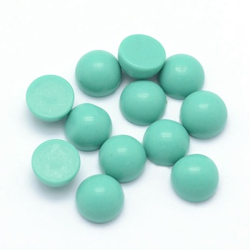 Synthetic Turquoise Cabochons, Half Round, 10x4~5mm