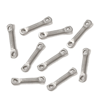 304 Stainless Steel Links Connector Charms, Flat Bar, Stainless Steel Color, 10x2x1mm, Hole: 1mm