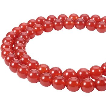 Natural Carnelian Bead Strands, Dyed, Grade A, Round, 8mm, Hole: 1mm, about 48pcs/strand, 15.5 inch, 1strand/set