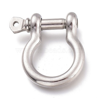 Non-Tarnish 304 Stainless Steel D-Ring Anchor Shackle Clasps(X-STAS-Z017-15P)-3