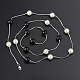 Black and White Imitation Pearl Chain Necklaces for Unisex(DG0501)-1