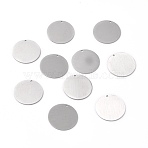 Tarnish Resistant 304 Stainless Steel Pendants, Double Side Drawbench, Brushed Finish Stamping Blank Tag, Flat Round, Stainless Steel Color, 30x1mm, Hole: 1.8mm(STAS-F271-02F-P)