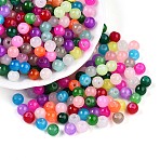 Baking Paint Imitation Jade Glass Beads, Round, Mixed Color, 6~7mm, Hole: 1.2~1.5mm(X1-DGLA-Q021-6mm-M)