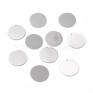 304 Stainless Steel Pendants, Double Side Drawbench, Stamping Blank Tag, Flat Round, Stainless Steel Color, 30x1mm, Hole: 1.8mm(STAS-F271-02F-P)